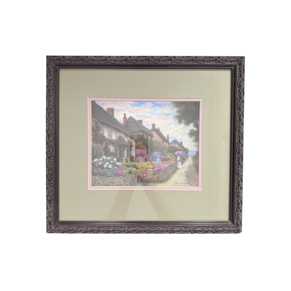 Vintage 1988 Thelma Leaney Butler Print "The Conversation" Framed